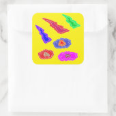 Kinder extra luide feestkleuren geel roze blauw ku vierkante sticker (Tas)