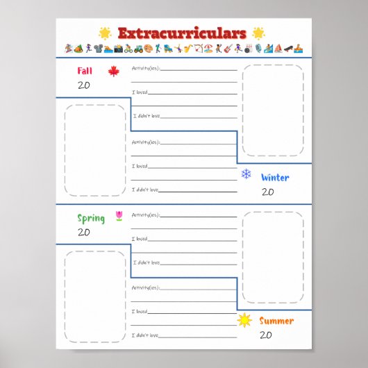Kinder extracurriculaire activiteiten Printable Do Poster (Voorkant)