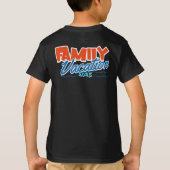 Kinder Familie Cruise Zwart Personaliseer T-Shirt (Achterkant)