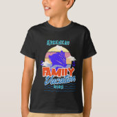 Kinder Familie Cruise Zwart Personaliseer T-Shirt (Voorkant)