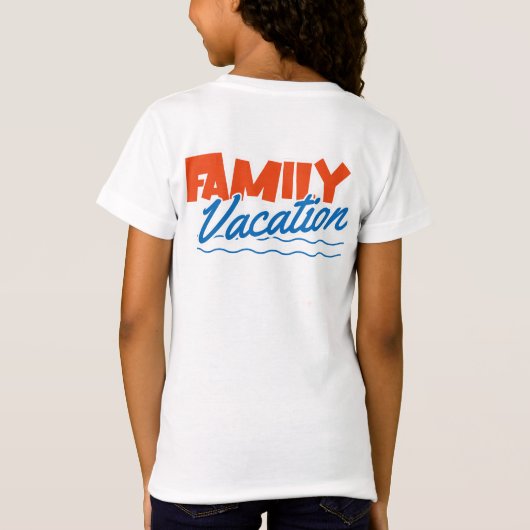 Kinder Familiecruise Blauw/Oranje Vakantie Zonsond T-shirt (Achterkant)