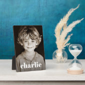 Kinder familiefoto aangepaste naam tekst fotoplaat (Zijkant)