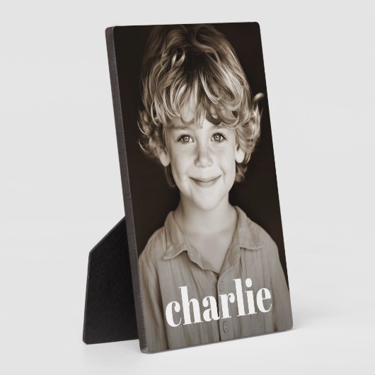 Kinder familiefoto aangepaste naam tekst fotoplaat (Zijkant)