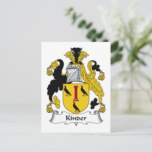 Kinder Family Crest Briefkaart (Staand voorkant)