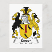 Kinder Family Crest Briefkaart (Voorkant)