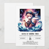 Kinder Fantasy Pirate Verjaardag Kaart (Voorkant / Achterkant)