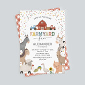 Kinder Farmyard Fun Birthday Uitnodiging