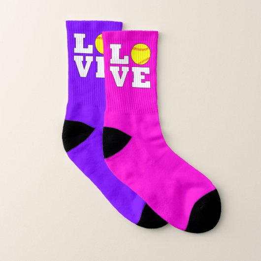 Kinder Fastpitch Softball Love Custom Color Sokken (Paar)
