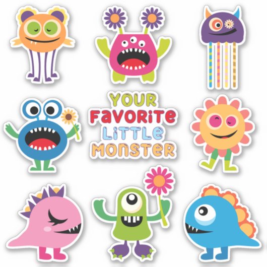 Kinder favoriete kleine monsterset sticker (Voorkant)