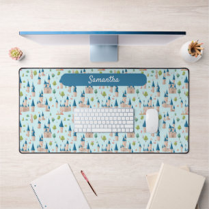 Kinder feeënkasteel blauw magische naam bureaumat