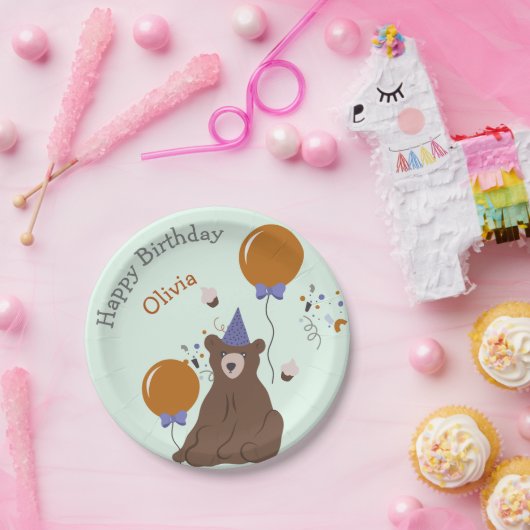 Kinder Feest Beer Verjaardag Papieren Bordje (Feest)