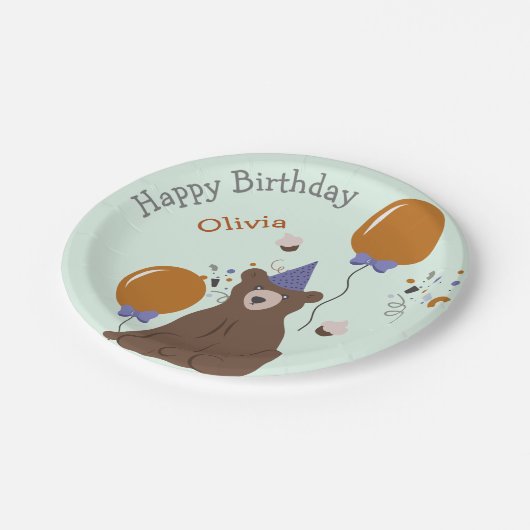 Kinder Feest Beer Verjaardag Papieren Bordje (Gekanteld)