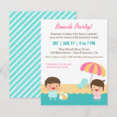 Kinder feest van het strand kaart (Voorkant / Achterkant)