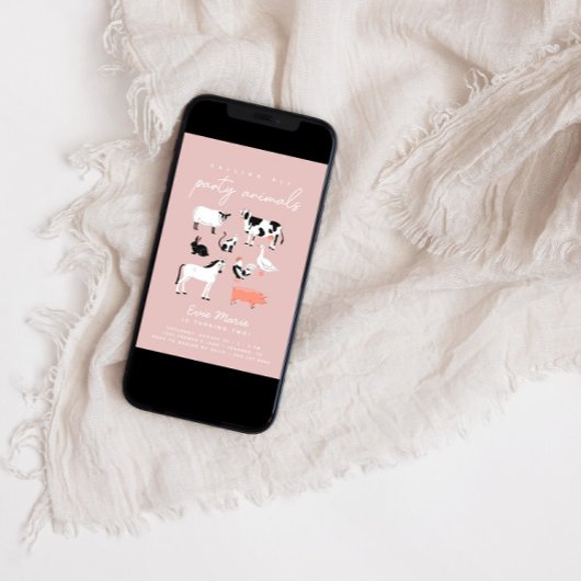 Kinder feestbeesten | Boerderij thema Verjaardag Kaart