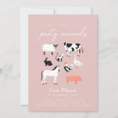 Kinder feestbeesten | Boerderij thema Verjaardag Kaart (Voorkant)