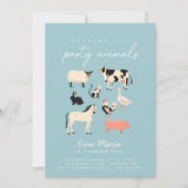 Kinder feestbeesten | Boerderij thema Verjaardag Kaart (Voorkant)