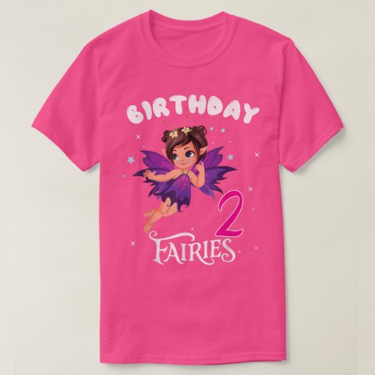 Kinder feestdag 2 jaar oud Fairy Birthd T-shirt (Design voorkant)