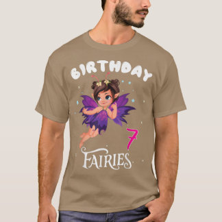 Kinder feestdag 7 jaar oud Fairy Birthd T-shirt