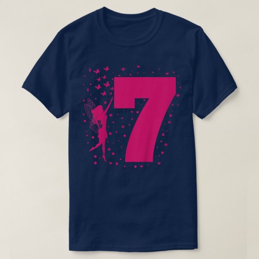 Kinder feestdag 7 zevenjarige meisjes Pa T-shirt (Design voorkant)