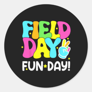 Kinder feestdag laatste dag schoolleraar ronde sticker