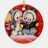 kinder feestdag met kerstavond keramisch ornament (Voorkant)