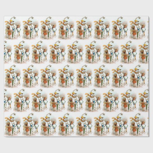 Kinder feestdag met kerstfeestdag cadeaupapier (Vlak)