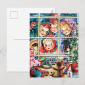 kinder feestdag met oud kerstfeest feestdagenkaart (Voorkant / Achterkant)