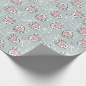 Kinder feestdag voor duivenrennen cadeaupapier (Hoek)