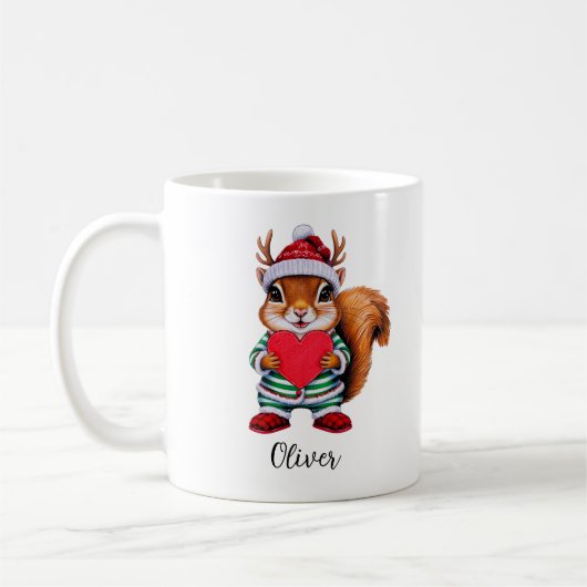 Kinder Feestelijke Eekhoorn Kerst Mok (Links)