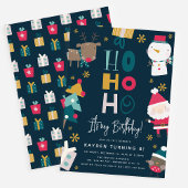 Kinder feestelijke 'Ho Ho Ho Het is mijn verjaarda Kaart