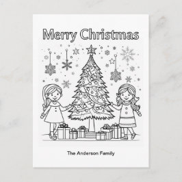 Kinder feestelijke kleuren Afbeelding boom vrolijk Briefkaart