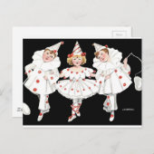 Kinder Feestkostuum Clown Pierrot Boy Girl Uitnodiging Briefkaart (Voorkant / Achterkant)