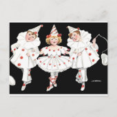 Kinder Feestkostuum Clown Pierrot Boy Girl Uitnodiging Briefkaart (Voorkant)