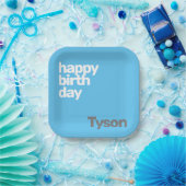 kinder feestpapier bord Happy Birthday minimaal (Feest)