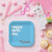 kinder feestpapier bord Happy Birthday minimaal (Feest)