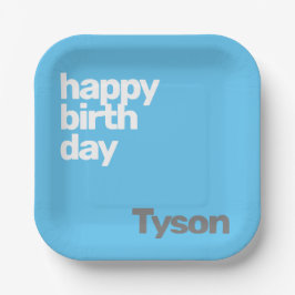 kinder feestpapier bord Happy Birthday minimaal