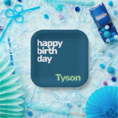 kinder feestpapier bord Happy Birthday minimaal (Feest)