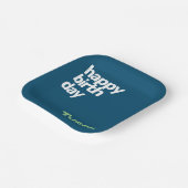 kinder feestpapier bord Happy Birthday minimaal (Gebogen)