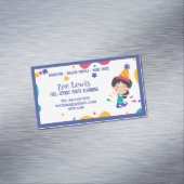 Kinder feestplanner magnetisch visitekaartje (Voorbeeld)