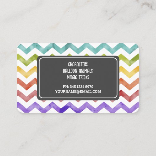 Kinder feestplanner visitekaartje (Achterkant)