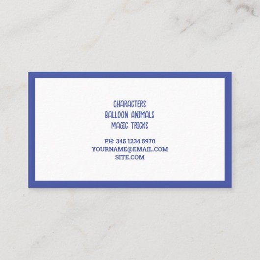 Kinder feestplanner visitekaartje (Achterkant)