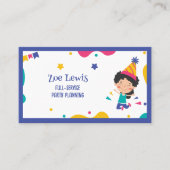 Kinder feestplanner visitekaartje (Voorkant)