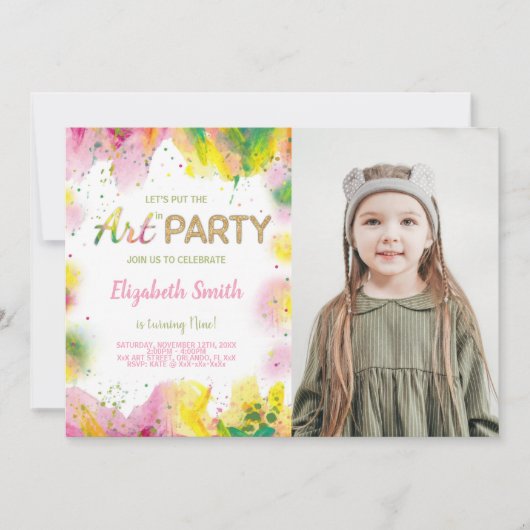  Kinder feestuitnodigingen Kaart (Voorkant)