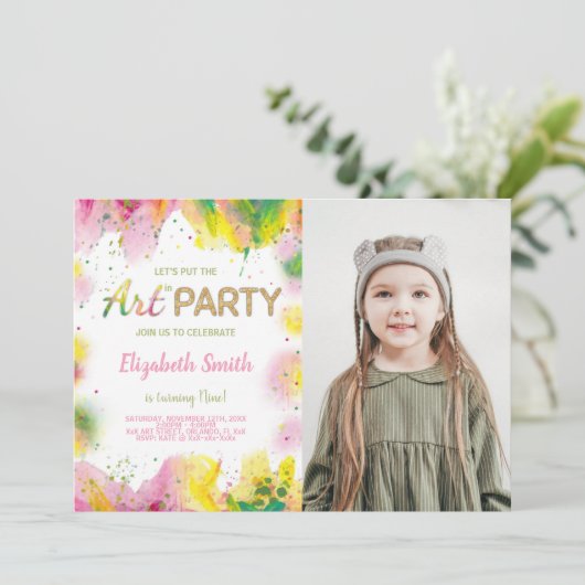  Kinder feestuitnodigingen Kaart (Staand voorkant)