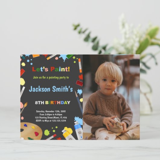  Kinder feestuitnodigingen Kaart (Staand voorkant)