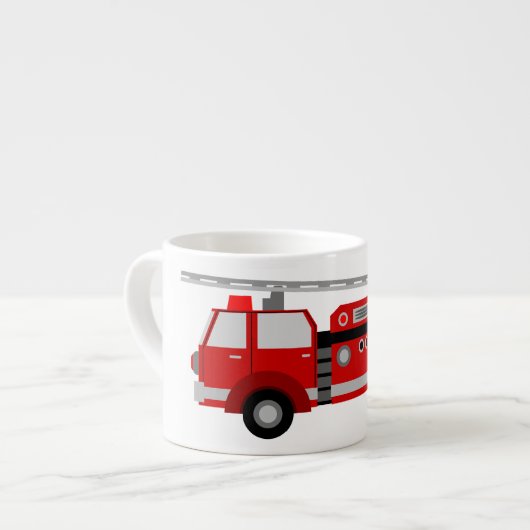 Kinder Firetruck kleine keramische Mok (Links)