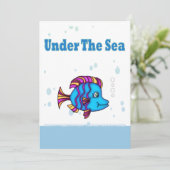 Kinder Fish Party uitnodigingen (Staand voorkant)