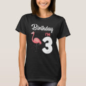 Kinder Flamingo 3rd Birthday Flamingos B dag 3 jaa T-shirt (Voorkant)