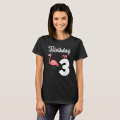 Kinder Flamingo 3rd Birthday Flamingos B dag 3 jaa T-shirt (Voorkant volledig)