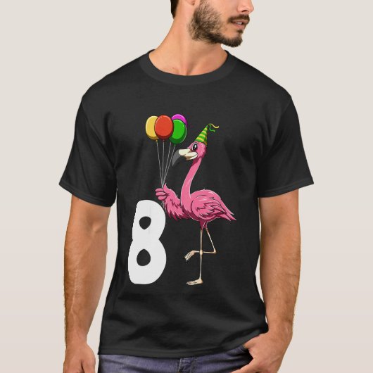 Kinder Flamingo Birthday 8 Flamingo Theme 8th Birt T-shirt (Voorkant)